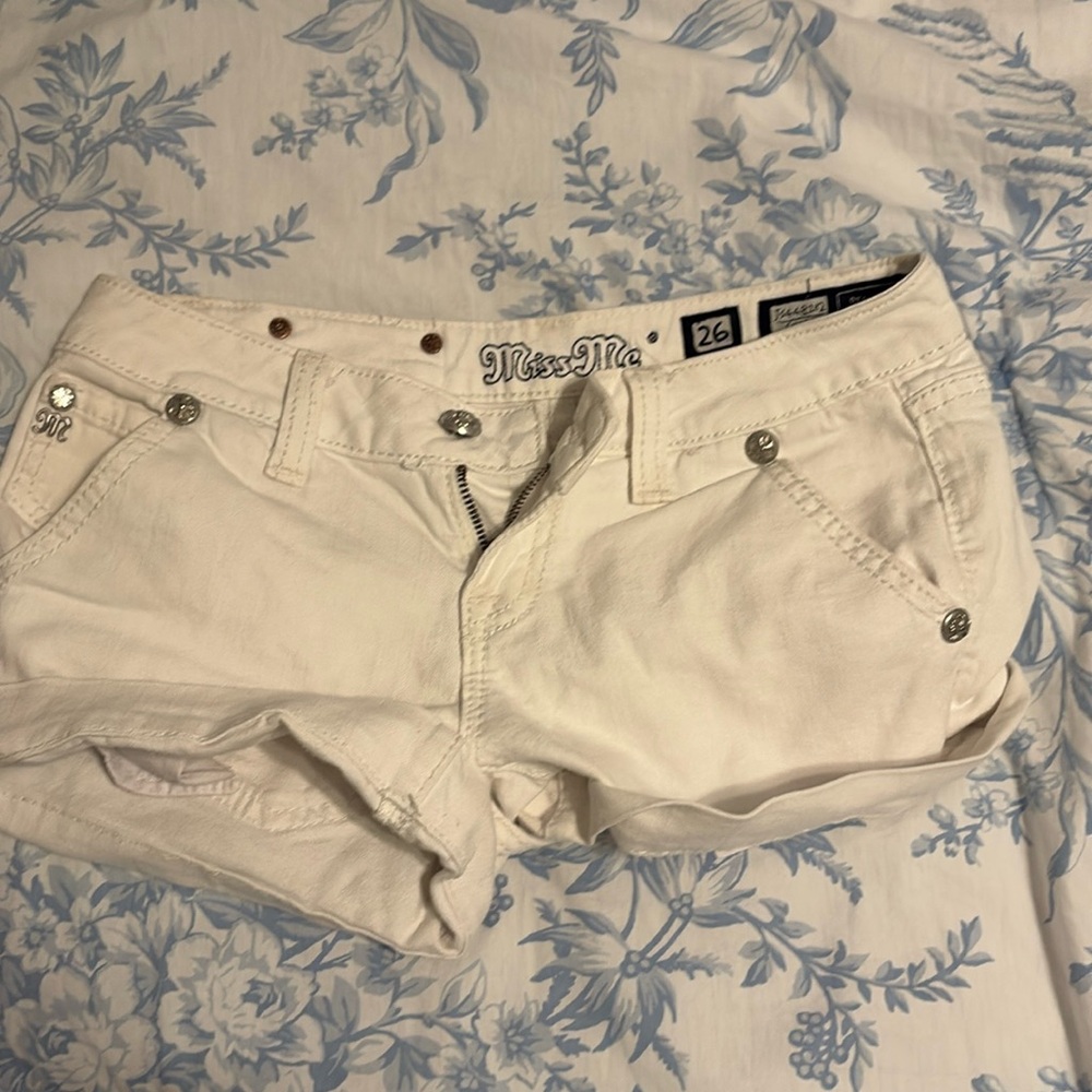 Size 26 MISS ME white vintage low rise jean shirt